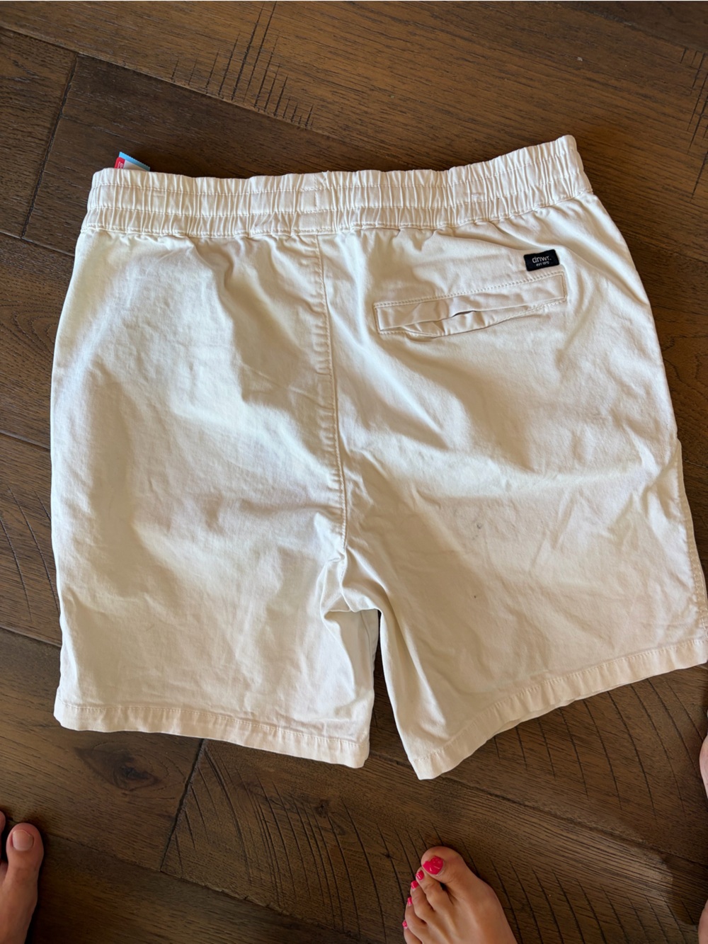 Zara Men Cream Ecru Relaxed Fit Shorts XL Elastic Waist Casual Minimalist